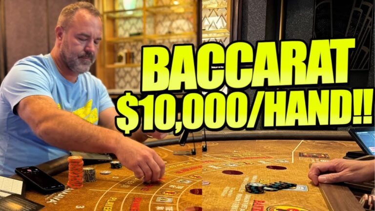 Insane Reactions To Betting $10,000 Per Hand In Baccarat!